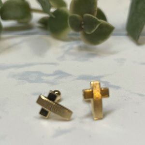 Solid Gold 14 Karat Yellow Religious Stud Earring